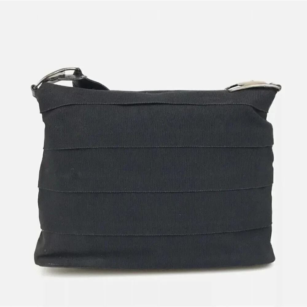 Salvatore Ferragamo Bag Shoulder Bag Au 21 8138 Black Canvas Authentic